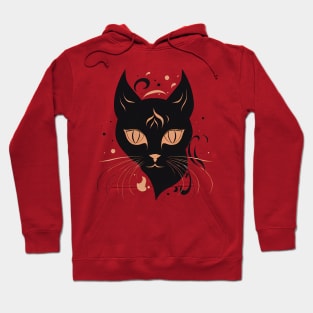 Handsome black cat in anime style Hoodie